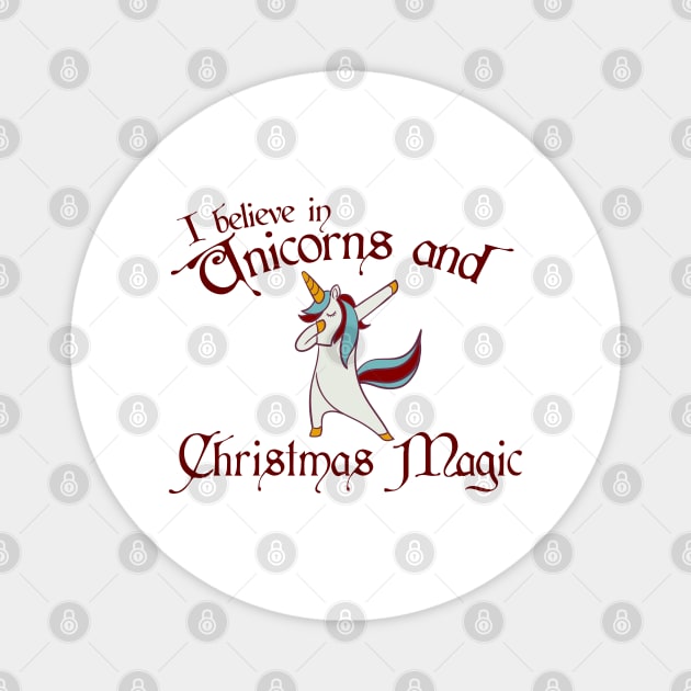 Dabbing Christmas Unicorns Magic Magnet by Wanderer Bat